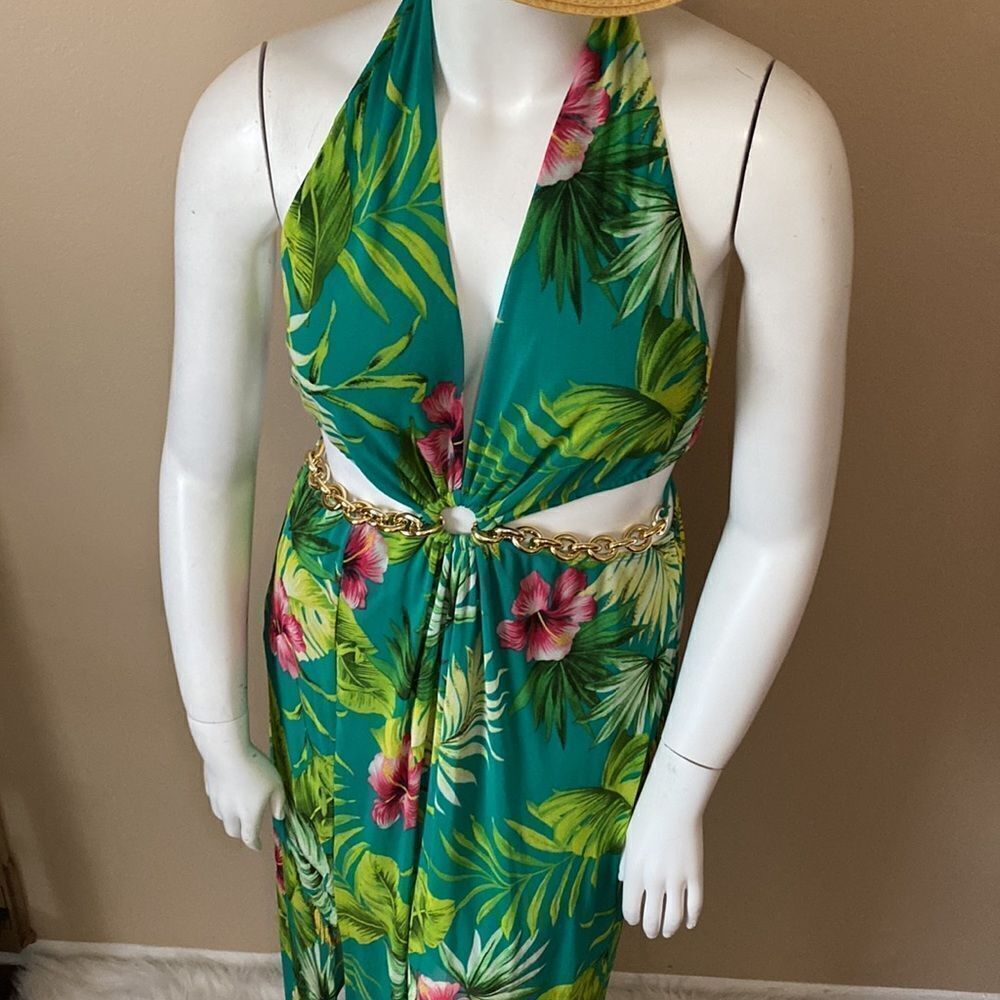 NWOT Fashion Nova Tropical Vacay Maxi Dress - Green - Picture 10 of 16
